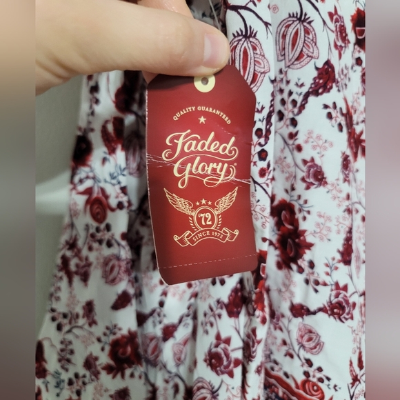 NWT Faded Glory Merlot Tunic Blouse with cross back Size L 100% Rayon - Picture 10 of 12